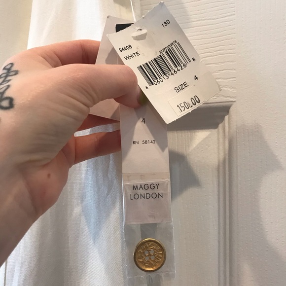 MAGGY LONDON - LINEN BUTTON-FRONT DRESS - Picture 4 of 7